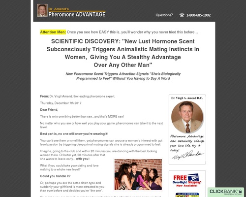 Behold the Money-Making-Magic of Dr. Amend’s Pheromone Advantage Behold the Money-Making-Magic of Dr. Amend’s Pheromone Advantage