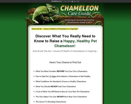 Chameleon Care Guide – Keeping and Breeding Healthy Chameleons Made Easy! Chameleon Care Guide – Keeping and Breeding Healthy Chameleons Made Easy!